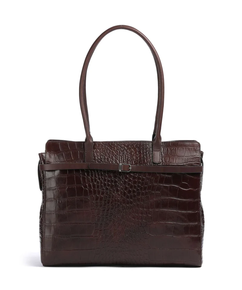 Castelijn & Beerens Croco Tess Aktentasche mocca