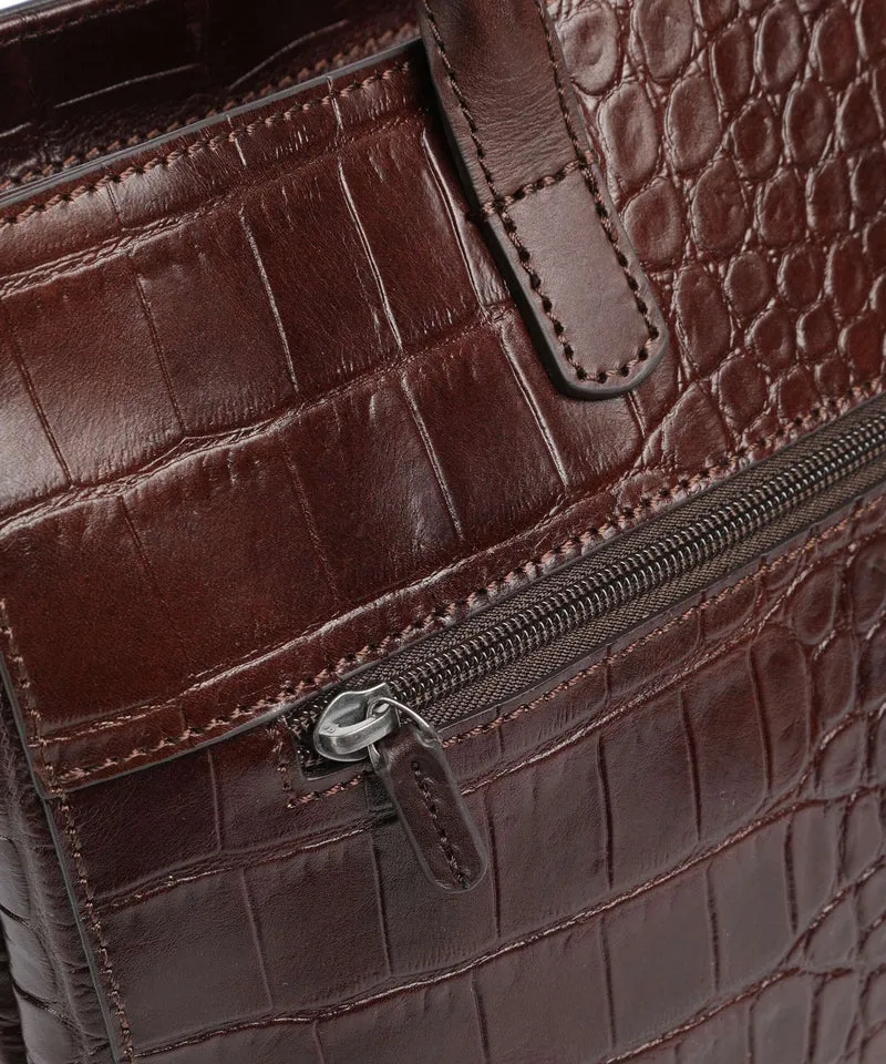 Castelijn & Beerens Croco Tess Aktentasche mocca