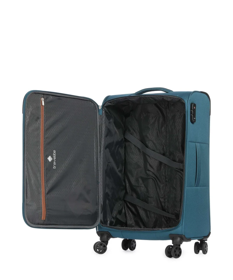 Travelite Priego 4-Rollen Trolley Set petrol