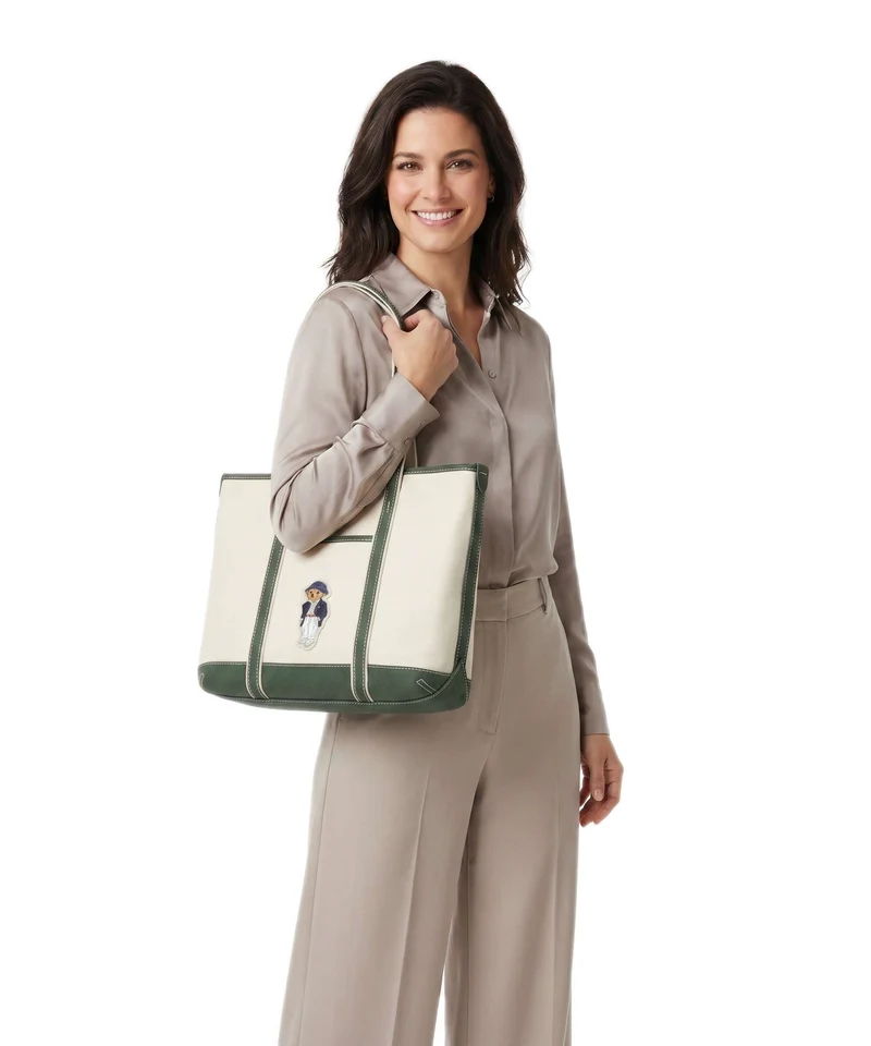 Polo Ralph Lauren Canvas Small Shopper ecru/juniper