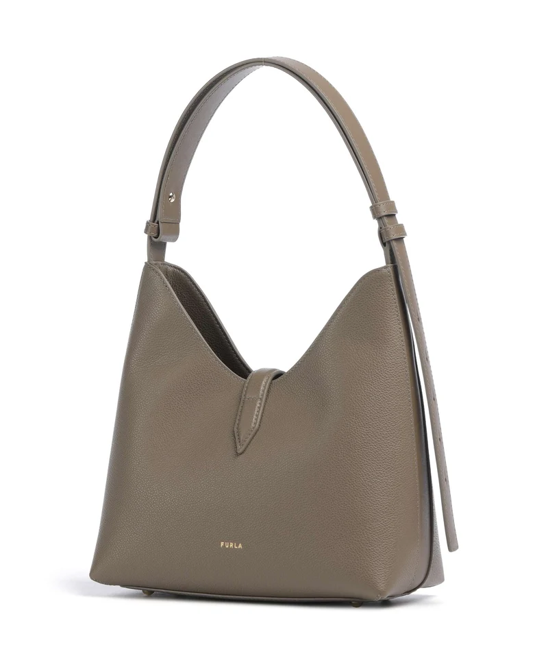 Furla Goccia S Schultertasche muddy gray