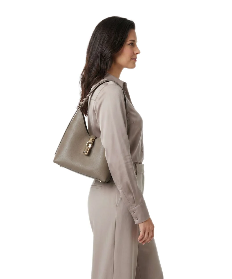 Furla Goccia S Schultertasche muddy gray