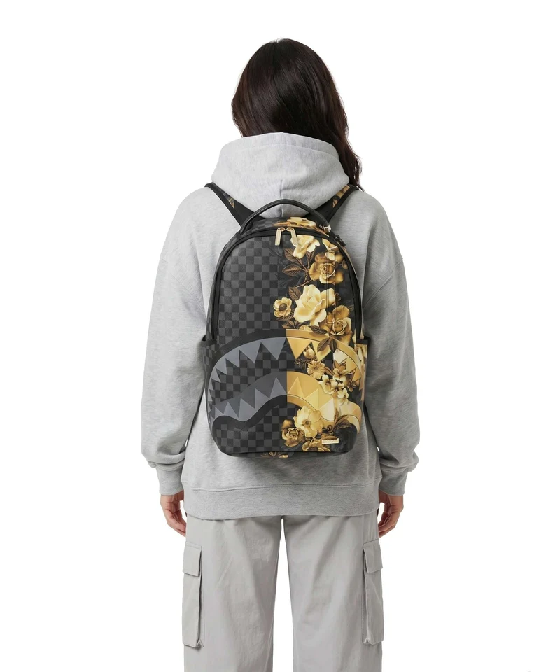Sprayground Gold Floral Remix Rucksack black