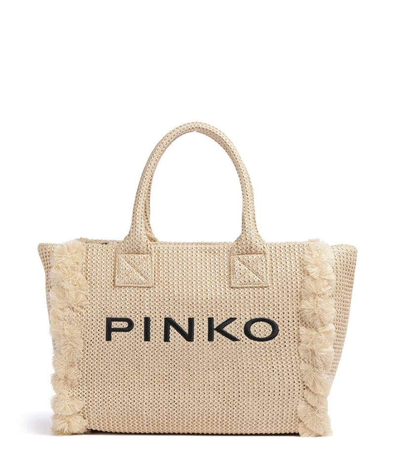 Pinko Beach Handtasche paglia/nero/antique gold