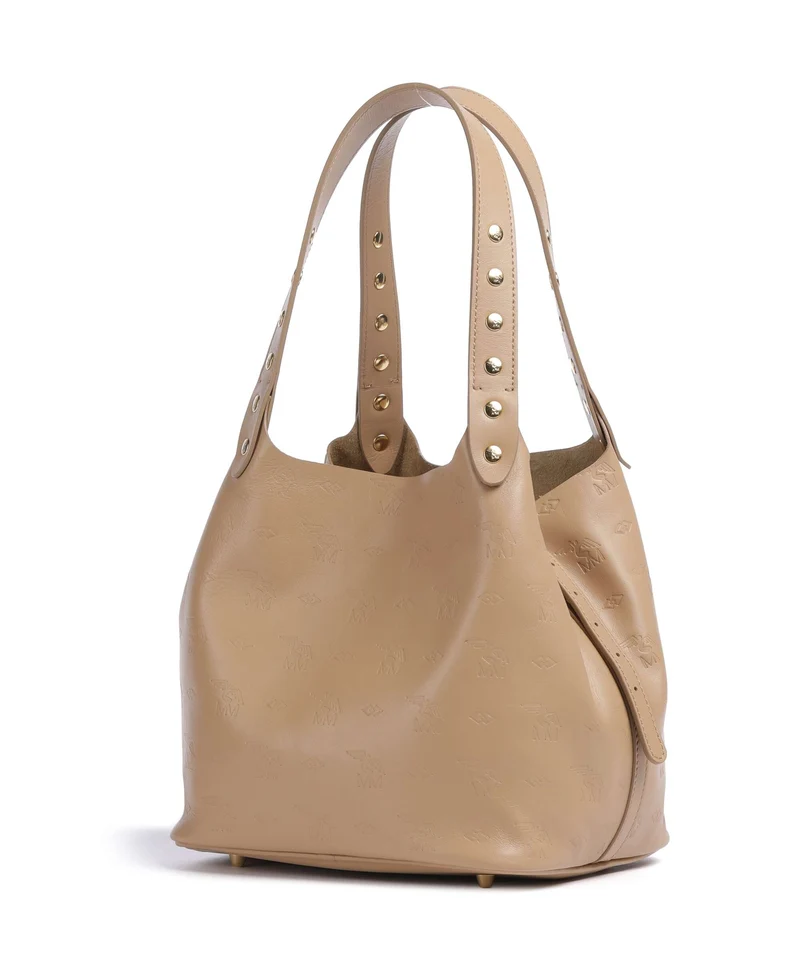Maison Mollerus Stampato Liddes Beuteltasche cappuccino
