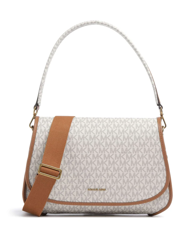 Michael Kors Holmes Medium Schultertasche vanilla/acorn
