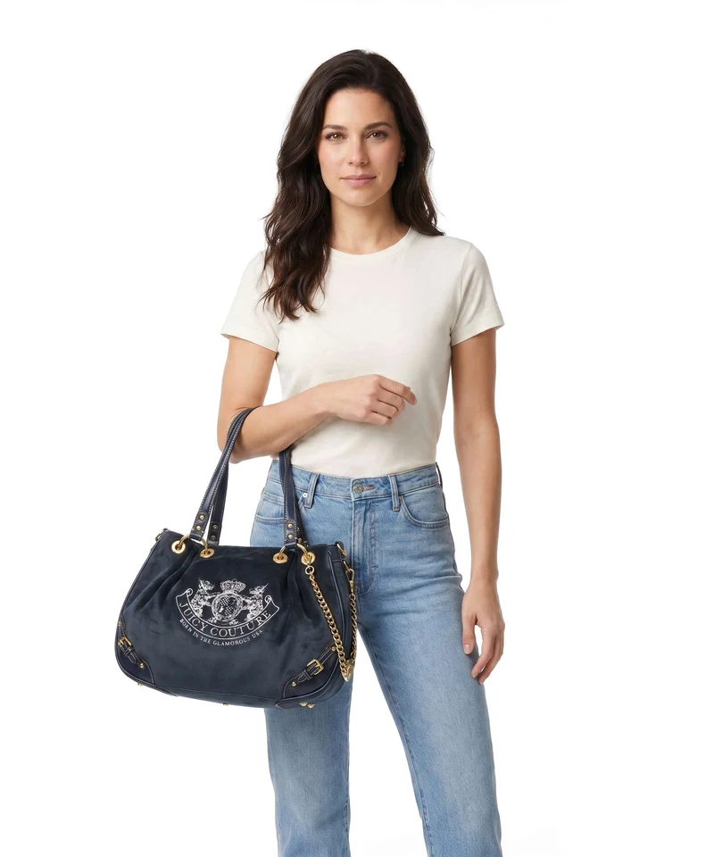 Juicy Couture Twig Narrative Velvet M Beuteltasche blue depths