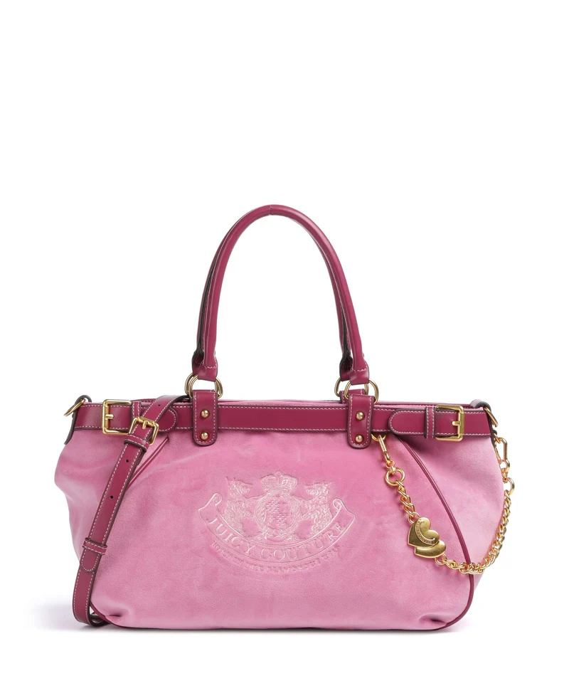 Juicy Couture Twig Narrative Velvet L Shopper super pink