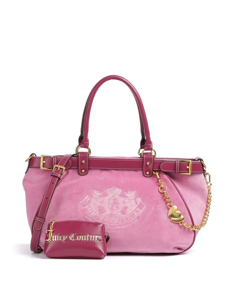 Juicy Couture Twig Narrative Velvet L Shopper super pink
