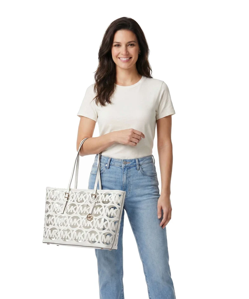 Michael Kors Quinn Large Shopper optic white