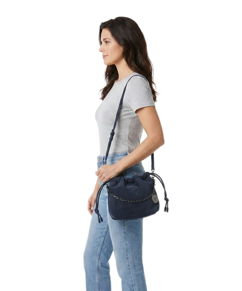 Liebeskind Lya II Hydro Suede S Bucket Handtasche peacoat