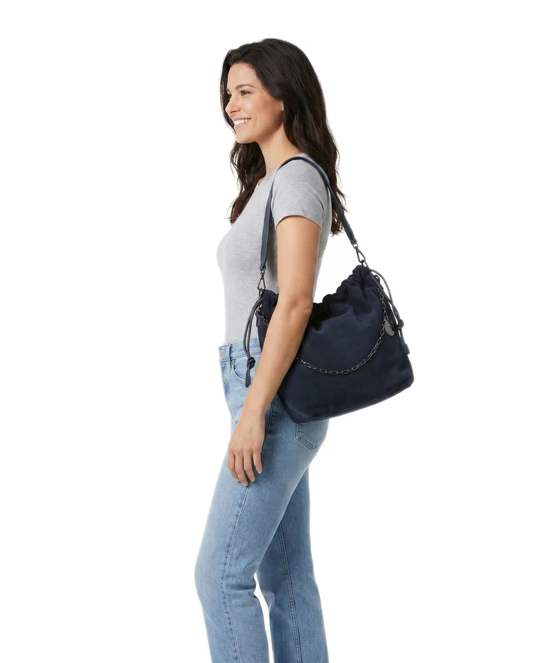 Liebeskind Lya II Hydro Suede M Bucket Handtasche peacoat