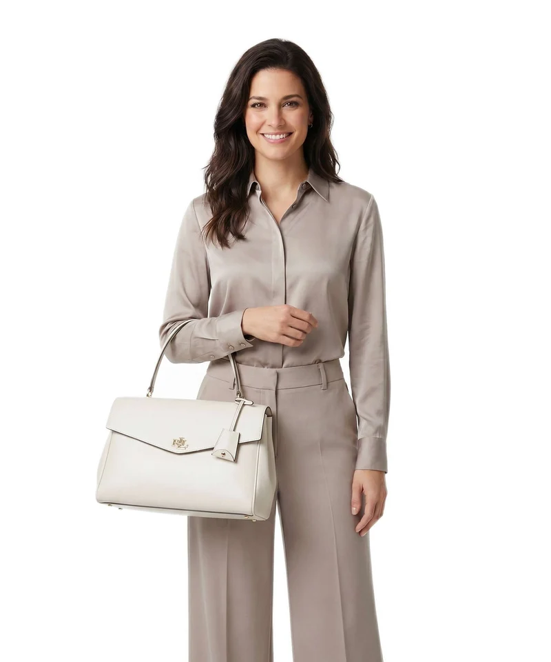 Lauren Ralph Lauren Farrah Medium Handtasche soft white