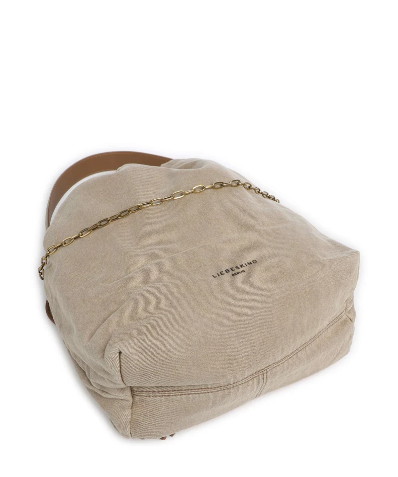 Liebeskind Lya II Denim M Bucket Handtasche beige