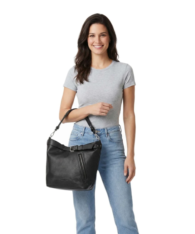 Liebeskind Zita Small Pebble L Bucket Handtasche black