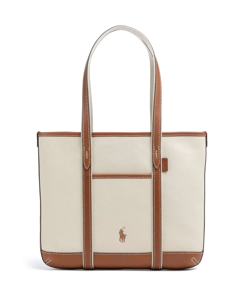 Polo Ralph Lauren Canvas Small Shopper ecru/cuoio
