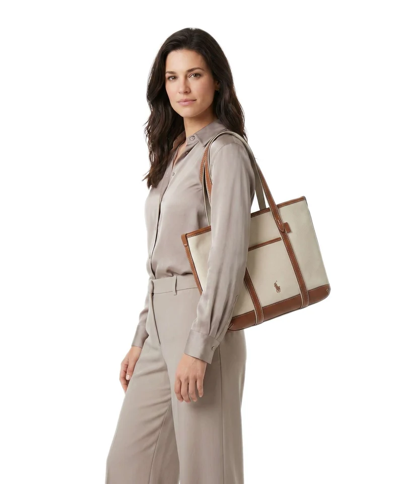 Polo Ralph Lauren Canvas Small Shopper ecru/cuoio