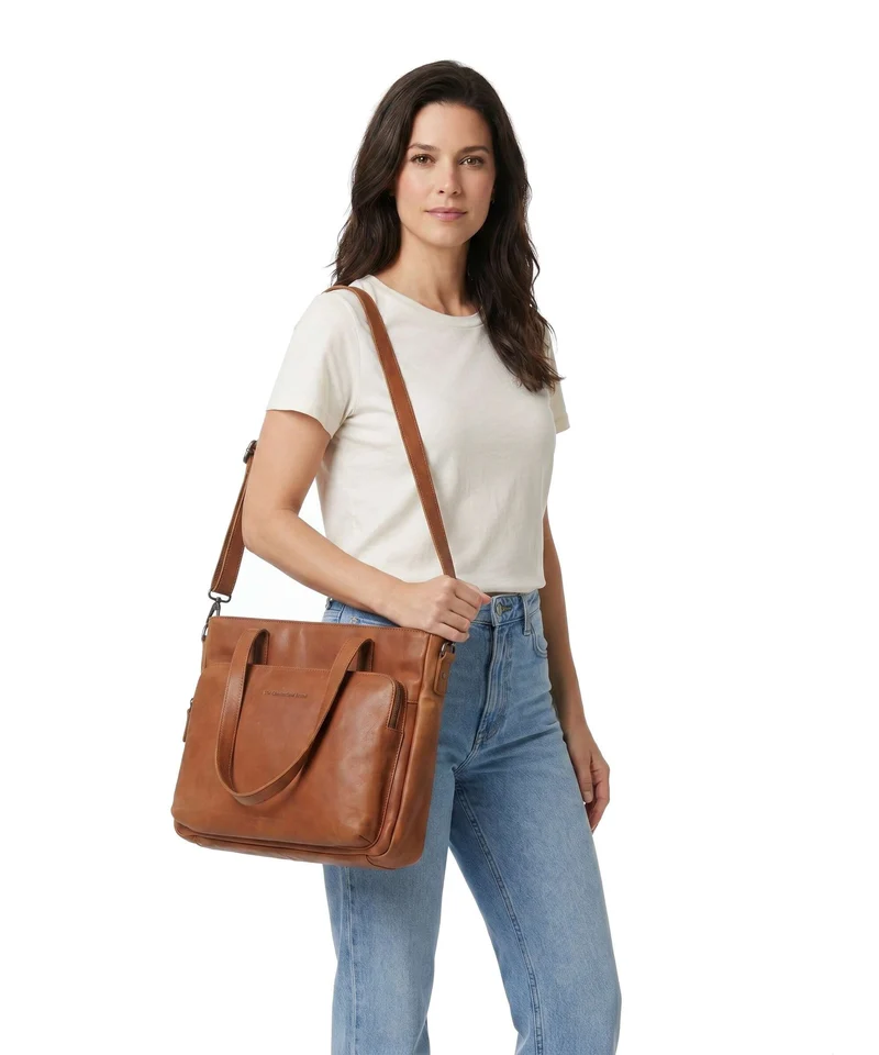 The Chesterfield Brand Wax Pull Up Cow Alicante Shopper cognac