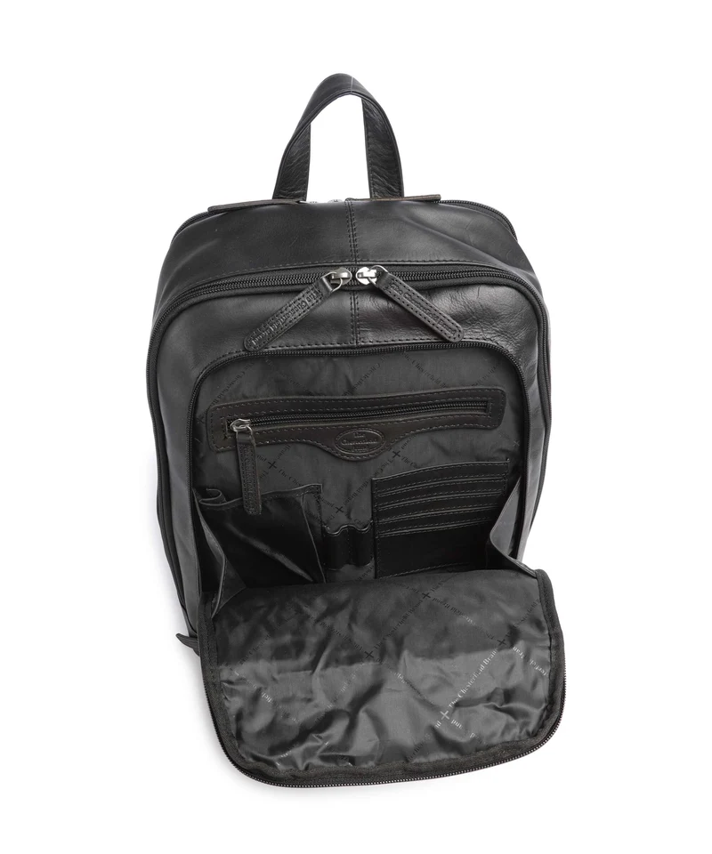 The Chesterfield Brand Wax Pull Up Cow Detroit Rucksack black