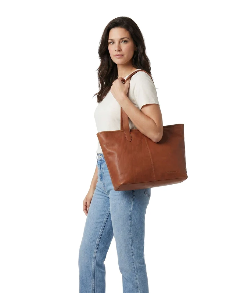 The Chesterfield Brand Wax Pull Up Cow Monza Shopper cognac