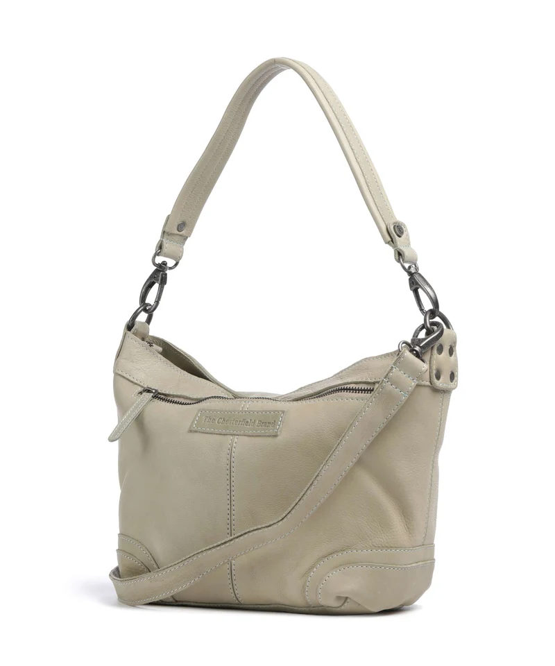 The Chesterfield Brand Washed Waxed Cow Lucy Schultertasche ocean green