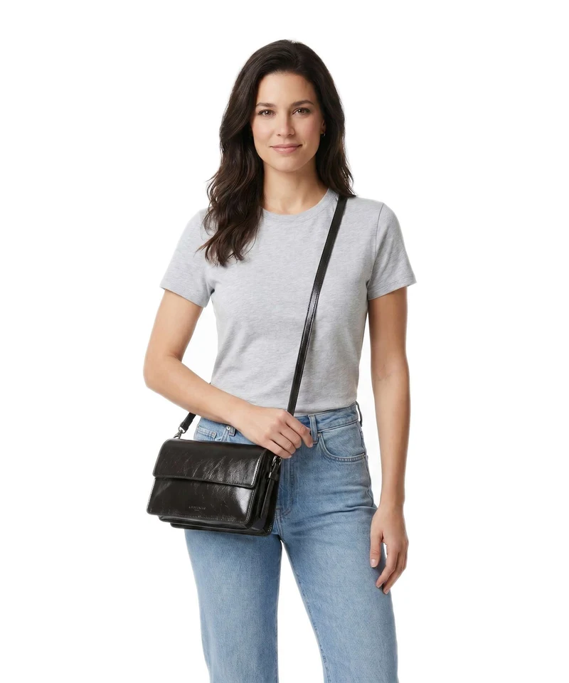 Liebeskind Audrey Recycled Lack Distressed S Schultertasche deep soil