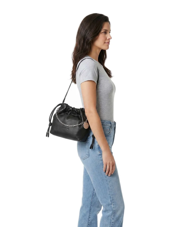 Liebeskind Lya II Small Pebble S Bucket Handtasche black