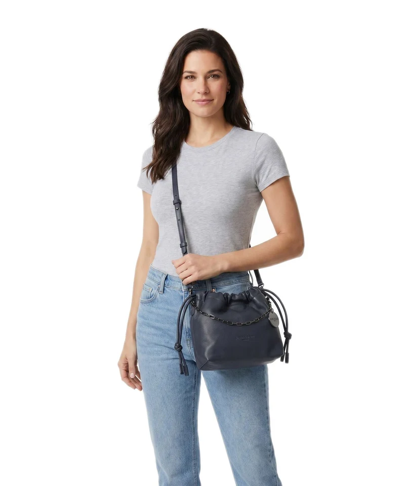 Liebeskind Lya II Small Pebble S Bucket Handtasche peacoat