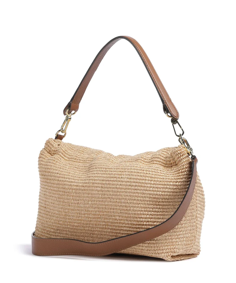 Abro Raffia Classica Temi Large Schultertasche natural