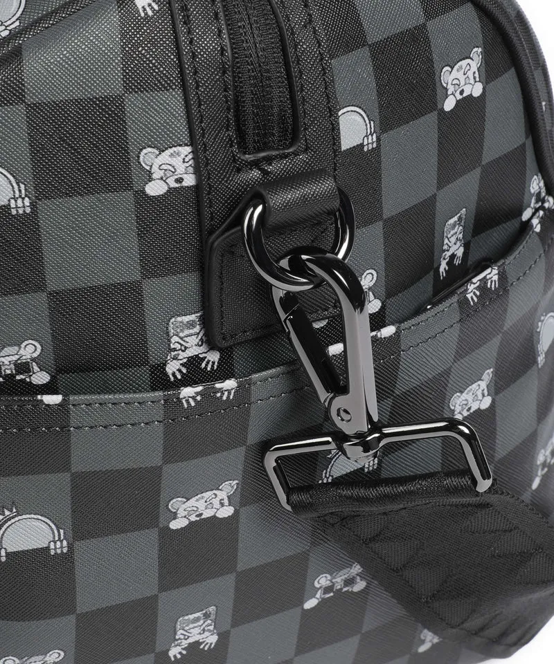 Sprayground Gray Peeking Character Check Weekender black
