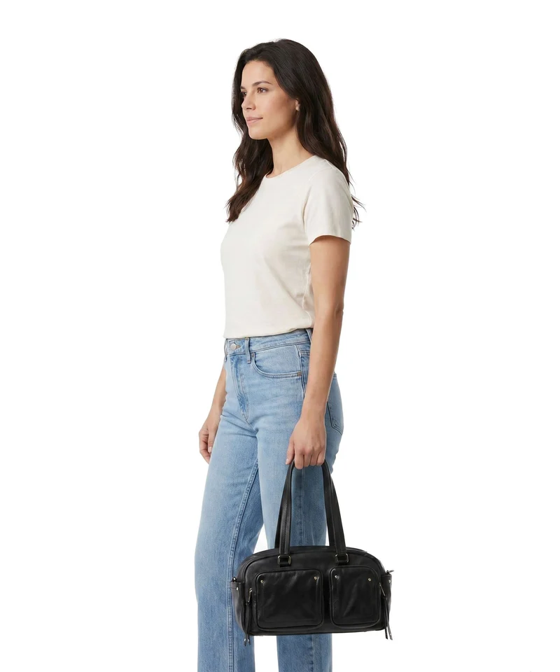 DuDu Bags Pocket Fanciful Schultertasche nero