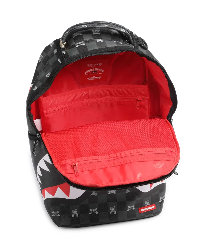 Sprayground Gray Peeking Character Check Rucksack black