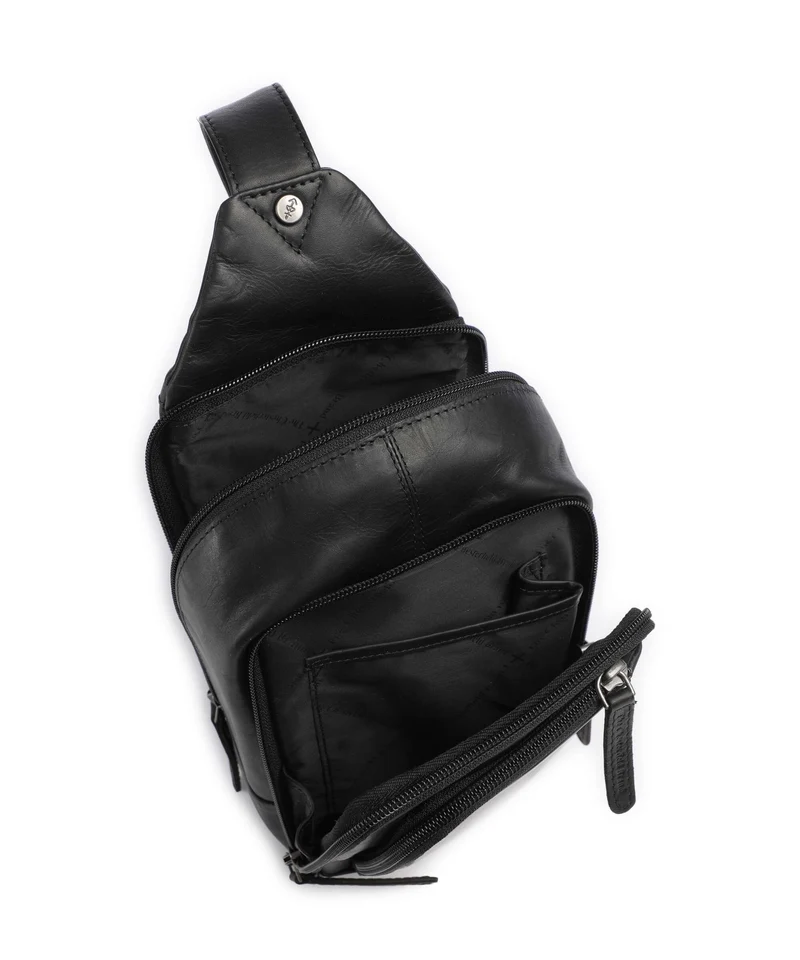 The Chesterfield Brand Wax Pull Up Cow Riga Slingbag black