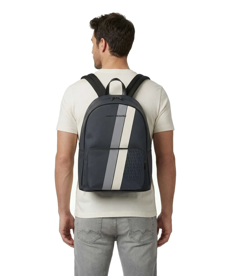 Armani Exchange Dylan Rucksack navy/chiseled stone/off white