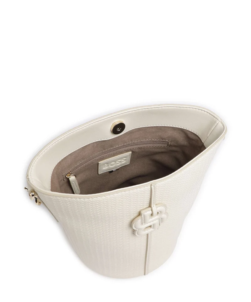 BOSS Anett Bucket Handtasche open white