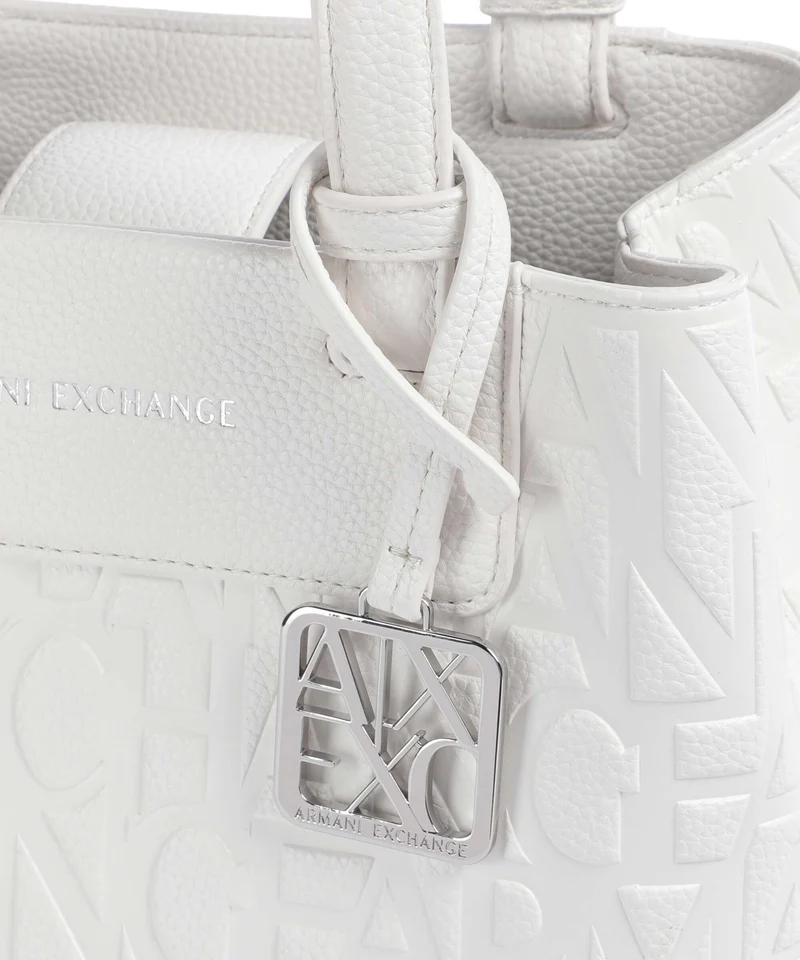 Armani Exchange Liz Monogram S Handtasche off white