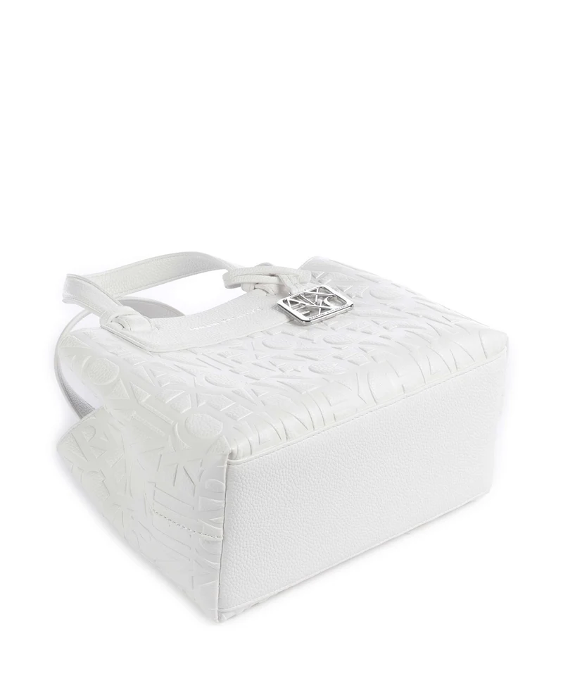 Armani Exchange Liz Monogram S Handtasche off white