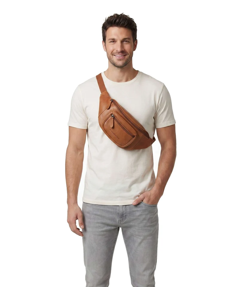 The Chesterfield Brand Wax Pull Up Cow Vernio Gürteltasche cognac