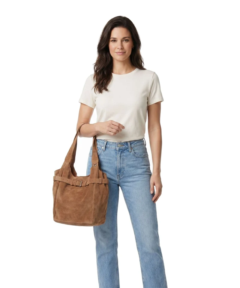 Anokhi Beuteltasche cognac
