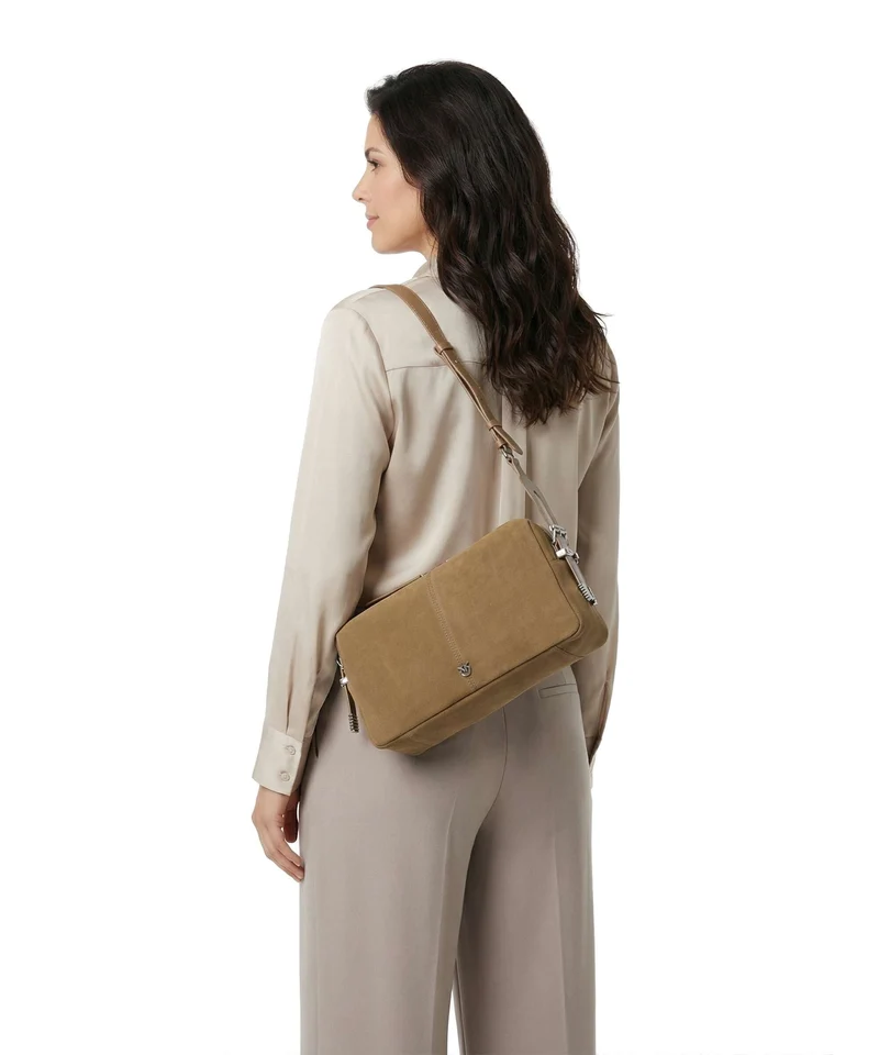 Pinko 24 Classic Schultertasche verde canguro/old silver