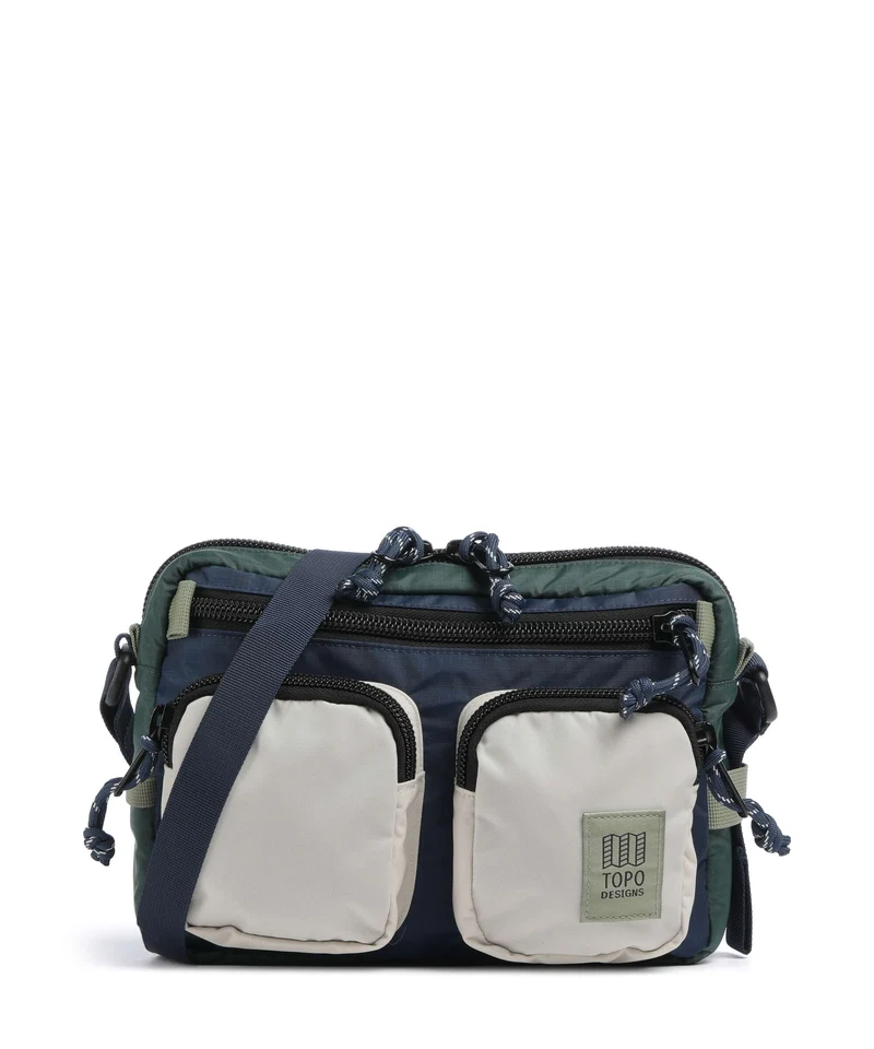 Topo Designs Block Umhängetasche forest/bone white