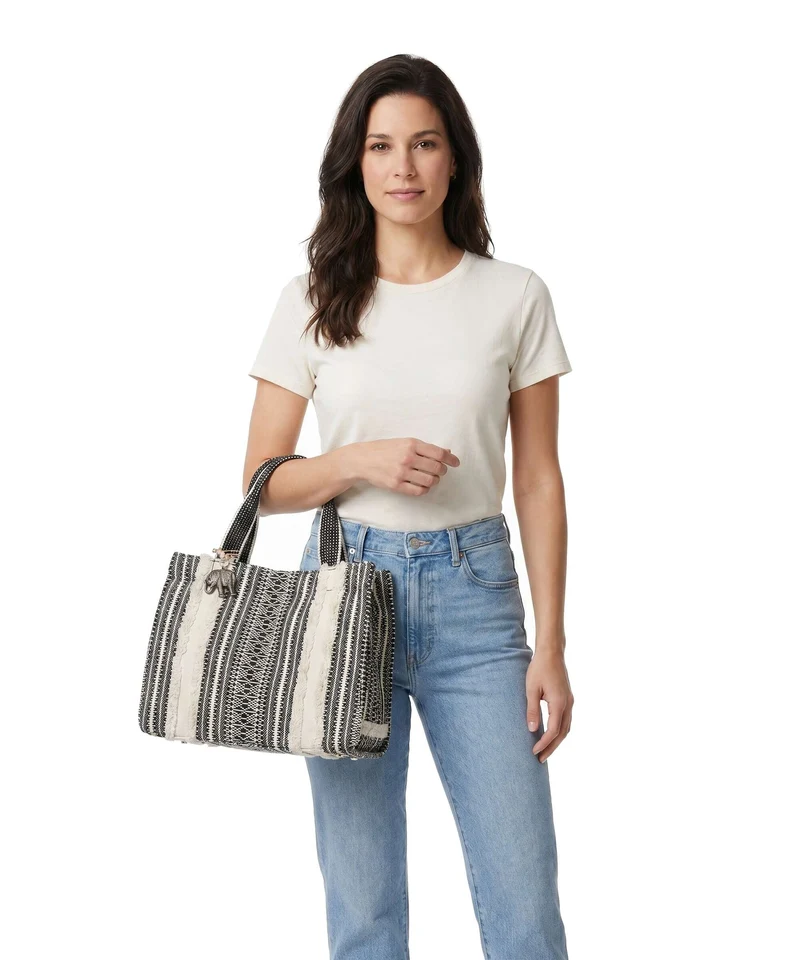 Anokhi Handtasche black/white