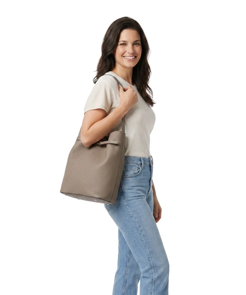 BOSS Revers Bucket Handtasche dark beige