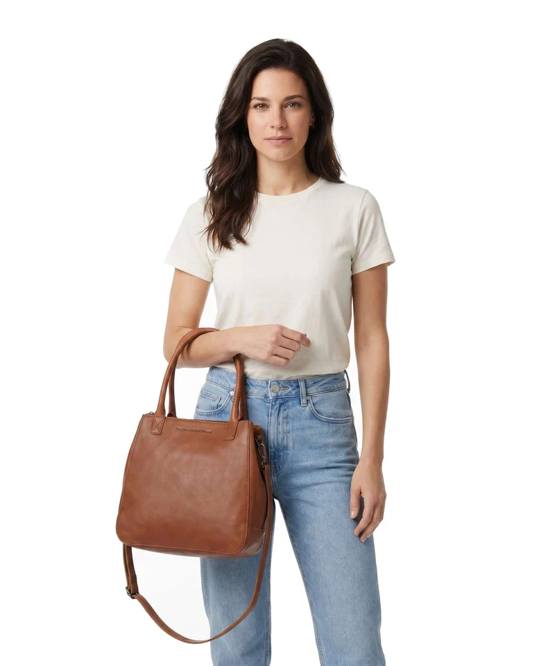 The Chesterfield Brand Wax Pull Up Cow Solvin Handtasche cognac