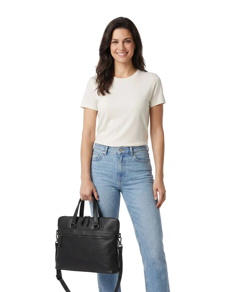 The Chesterfield Brand Wax Pull Up Cow Elvas Laptoptasche black