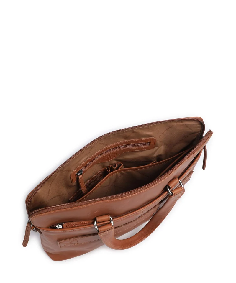 The Chesterfield Brand Wax Pull Up Cow Elvas Laptoptasche cognac