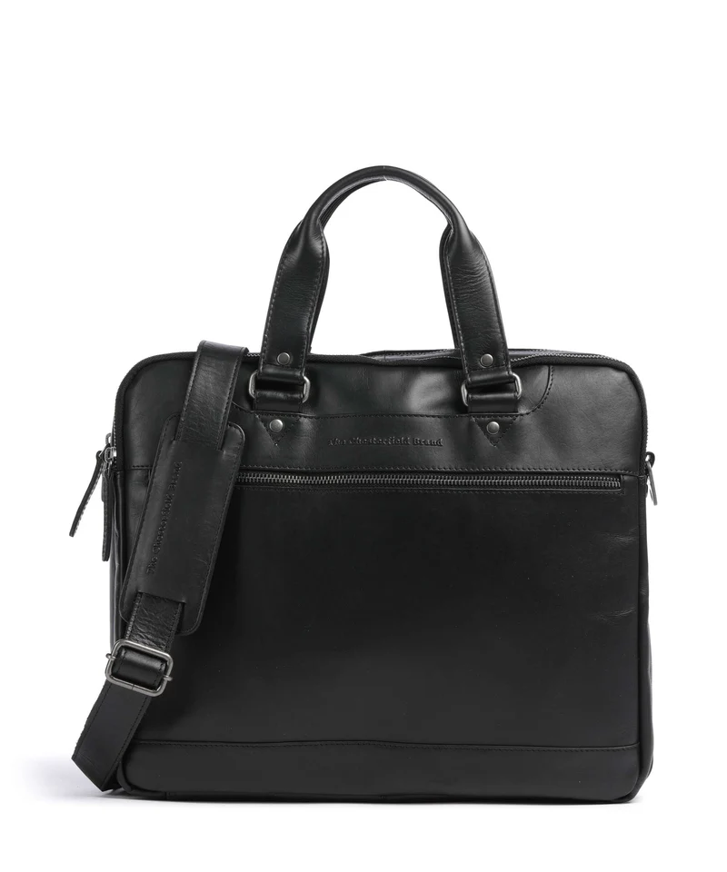 The Chesterfield Brand Wax Pull Up Cow Montara Laptoptasche black