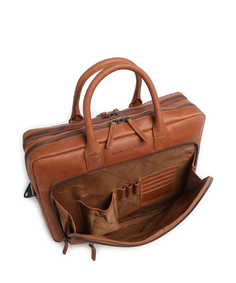 The Chesterfield Brand Wax Pull Up Cow Tacama Laptoptasche cognac