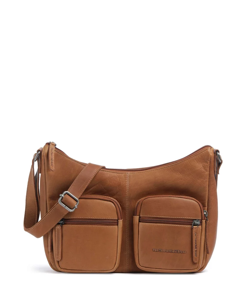 The Chesterfield Brand Wax Pull Up Cow Valenora Schultertasche cognac