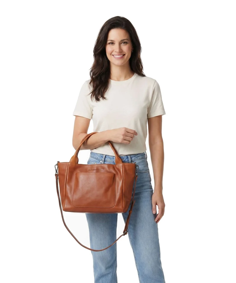 The Chesterfield Brand Wax Pull Up Cow Tenara Schultertasche cognac